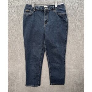 Calvin Klein Jeans Womens 10 Blue Mid Rise Cropped Preppy Academia Normcore